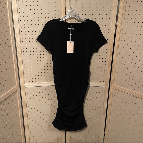 🤰NWT Quince small Tencel Jersey Maternity Dress - Classic Black🤰🏾 - Picture 2 of 10